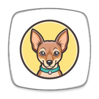 Abyssin Sand Terrier Race de chien Dessin animé Kawaii - Magnet carré - blanc - Devant