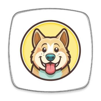 Akbash Hunderasse Cartoon Kawaii Clipart Tier Haustier - Viereckiger Kühlschrankmagnet - Weiß - Vorne