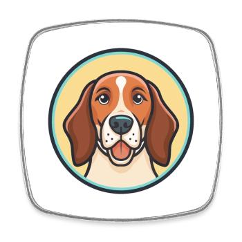 Dessin animé drôle de race de chien American English Coonhound - Magnet carré - blanc - Devant