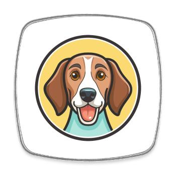 American Foxhound Hunderasse Cartoon Kawaii Clipart - Viereckiger Kühlschrankmagnet - Weiß - Vorne
