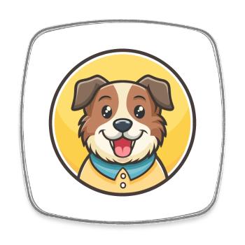 Aksaray Malaklisi Hunderasse Cartoon Kawaii Clipart - Viereckiger Kühlschrankmagnet - Weiß - Vorne