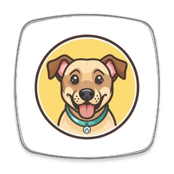 Alano Espanol Dog Breed Cartoon Kawaii Clipart Pet - Square fridge magnet - white - Front