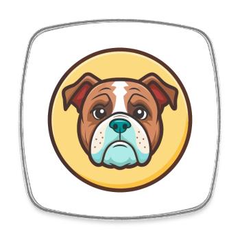 Dessin animé drôle de race de chien bouledogue bleu Alapaha - Magnet carré - blanc - Devant