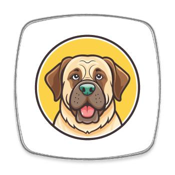 Alpiner Mastiff, Hunderasse, Cartoon, Kawaii Clipart - Viereckiger Kühlschrankmagnet - Weiß - Vorne
