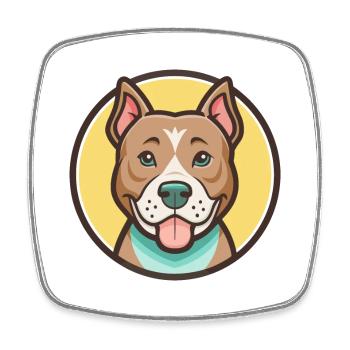 American Pitbull Terrier Dog Breed Cartoon Kawaii - Square fridge magnet - white - Front