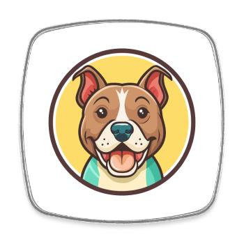 Amerikanischer Staffordshire Terrier Hunderasse Cartoon - Viereckiger Kühlschrankmagnet - Weiß - Vorne