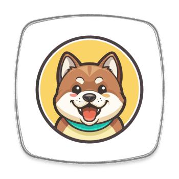 Amerikanischer Akita, Hunderasse, Cartoon, Kawaii Clipart - Viereckiger Kühlschrankmagnet - Weiß - Vorne