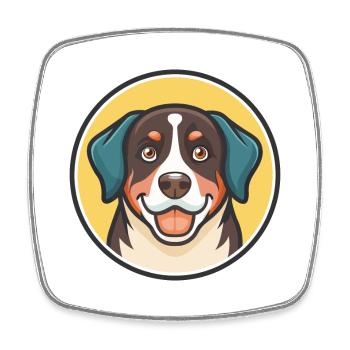 Appenzeller Sennenhund race de chien dessin animé Kawaii - Magnet carré - blanc - Devant