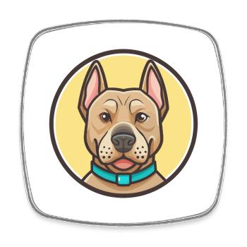 Argentino Chien Race Dessin Animé Kawaii Clipart Animal - Magnet carré - blanc - Devant