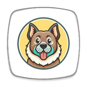 Armenische Gampr Hunderasse Karikatur Kawaii Clipart - Viereckiger Kühlschrankmagnet - Weiß - Vorne