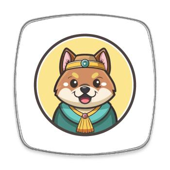 Ainu Hunderasse Cartoon Kawaii Clipart Illustration - Viereckiger Kühlschrankmagnet - Weiß - Vorne