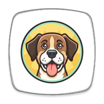 Chien Ariégeois, dessin animé kawaii, clipart animal - Magnet carré - blanc - Devant