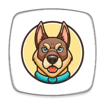 Aryan Molosse Chien Race Dessin animé Kawaii Clipart - Magnet carré - blanc - Devant