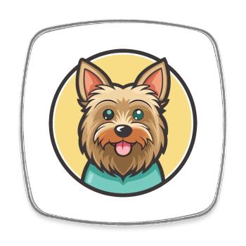 Australian Silky Terrier Dog Breed Cartoon Kawaii - Square fridge magnet - white - Front