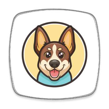 Chien de race autrichien Brandlbracke Cartoon Kawaii Pet - Magnet carré - blanc - Devant