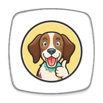 Auvergne Pointing Dog Breed Cartoon Kawaii Clipart - Square fridge magnet - white - Front
