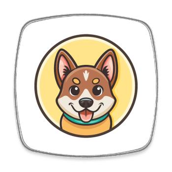 Personnage de dessin animé de race de chien Bankhar Kawaii Clipart - Magnet carré - blanc - Devant