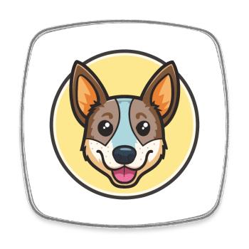 Australischer Stumpy Tail Cattle Dog Rasse Cartoon - Viereckiger Kühlschrankmagnet - Weiß - Vorne