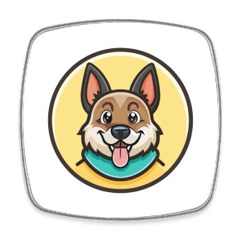 Bakharwal Dog Breed Cartoon Kawaii Clipart Animal - Square fridge magnet - white - Front
