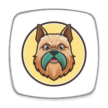 Belgische Griffon Hunderasse Cartoon Kawaii Clipart - Viereckiger Kühlschrankmagnet - Weiß - Vorne