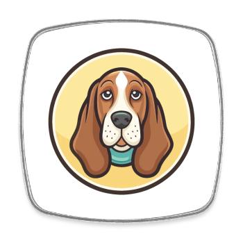 Basset Artesien Normand Dog Breed Cartoon Kawaii - Square fridge magnet - white - Front