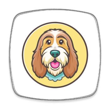 Basset Griffon Vendéen Hunderasse Cartoon Kawaii - Viereckiger Kühlschrankmagnet - Weiß - Vorne