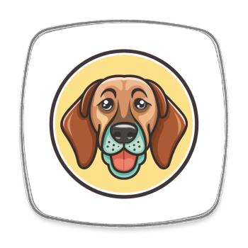 Bavarian Mountain Hound Dog Breed Cartoon Kawaii - Square fridge magnet - white - Front