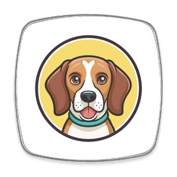 Beagle Harrier Hunderasse Cartoon Kawaii Clipart - Viereckiger Kühlschrankmagnet - Weiß - Vorne