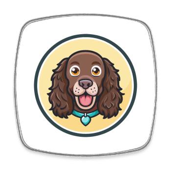 Boykin Spaniel Dog Breed Cartoon Kawaii Clipart - Square fridge magnet - white - Front