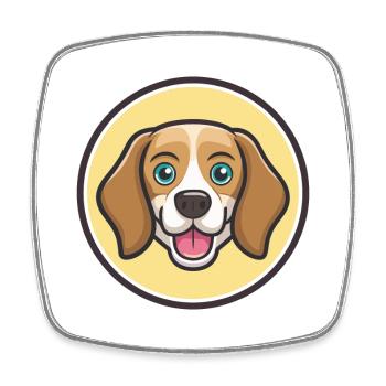 Beagle Dog Breed Cartoon Kawaii Clipart Animal Pet - Square fridge magnet - white - Front