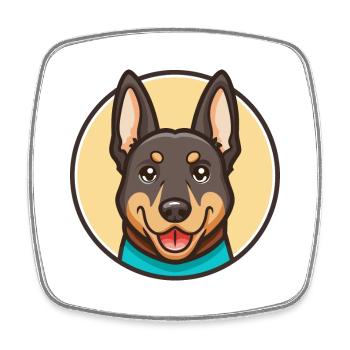 Beauceron Hunderasse Cartoon Kawaii Clipart Tier - Viereckiger Kühlschrankmagnet - Weiß - Vorne