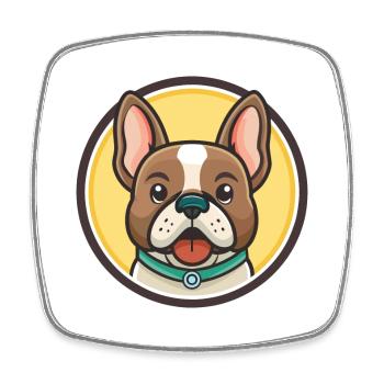 Braque Du Bourbonnais Hunderasse Cartoon Kawaii Haustier - Viereckiger Kühlschrankmagnet - Weiß - Vorne