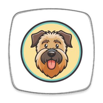 Bouvier des Ardennes Chien Race Dessin Animé Kawaii Pet - Magnet carré - blanc - Devant