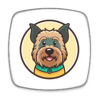 Bouvier Des Flandres Dog Breed Cartoon Kawaii Pet - Square fridge magnet - white - Front
