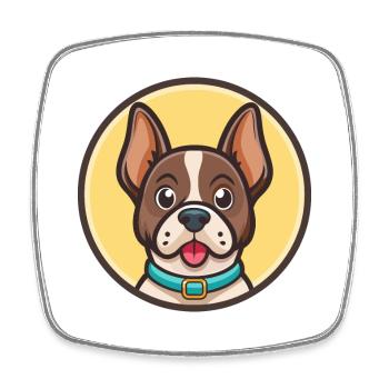 Braque Dauvergne Dog Breed Cartoon Kawaii Clipart - Square fridge magnet - white - Front