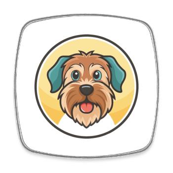 Brikett Griffon Vendeen Hunderasse Karikatur Kawaii - Viereckiger Kühlschrankmagnet - Weiß - Vorne