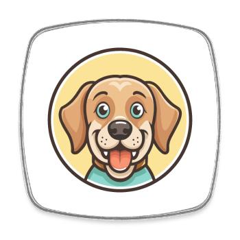 Broholmer Dog Breed Cartoon Kawaii Clipart Animal - Square fridge magnet - white - Front