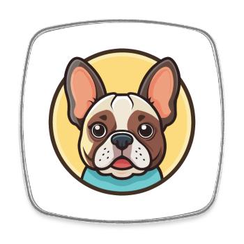 Braque Francais Dog Breed Cartoon Kawaii Clipart - Square fridge magnet - white - Front