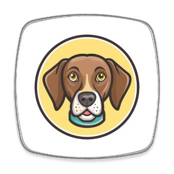 Chien d’arrêt belge race dessin animé Kawaii Clipart - Magnet carré - blanc - Devant