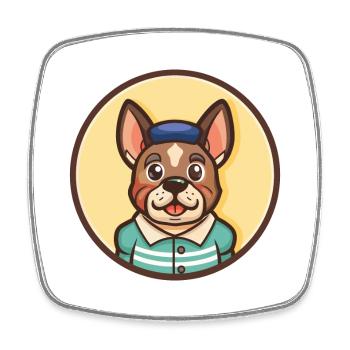 Braque Saint Germain Hunderasse Cartoon Kawaii Haustier - Viereckiger Kühlschrankmagnet - Weiß - Vorne