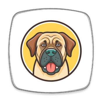 Dogue brésilien chien race dessin animé Kawaii Clipart - Magnet carré - blanc - Devant