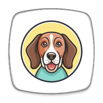 Briquet de Provence Chien Race Dessin Animé Drôle Kawaii - Magnet carré - blanc - Devant