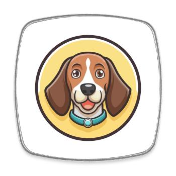 Bruno Jura Hound Hund Rasse Cartoon Kawaii Clipart - Viereckiger Kühlschrankmagnet - Weiß - Vorne