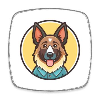 Bucovine Berger Chien Race Dessin animé Kawaii Clipart - Magnet carré - blanc - Devant