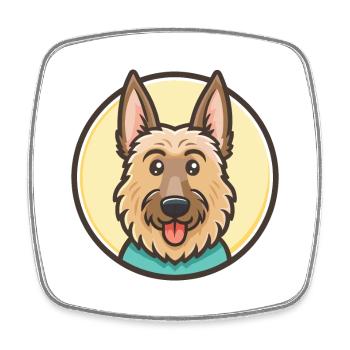 Berger Picard Hund Rasse Cartoon Kawaii Clipart Haustier - Viereckiger Kühlschrankmagnet - Weiß - Vorne