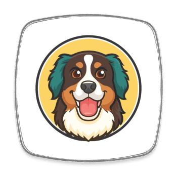 Bouvier Bernois Race Dessin animé Kawaii Clipart - Magnet carré - blanc - Devant