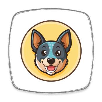 Blue Heeler Dog Breed Funny Cartoon Kawaii Clipart - Square fridge magnet - white - Front