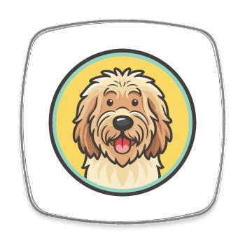 Bergamasco Schäferhund Rasse Lustige Karikatur Kawaii - Viereckiger Kühlschrankmagnet - Weiß - Vorne