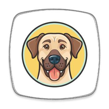 Black Mouth Cur Dog Breed Cartoon Kawaii Clipart - Square fridge magnet - white - Front