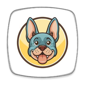 Bleu De Gascogne Hunderasse Cartoon Kawaii Clipart - Viereckiger Kühlschrankmagnet - Weiß - Vorne
